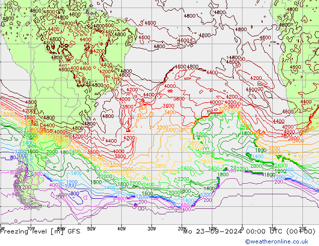 Donma Seviyesi GFS Pzt 23.09.2024 00 UTC