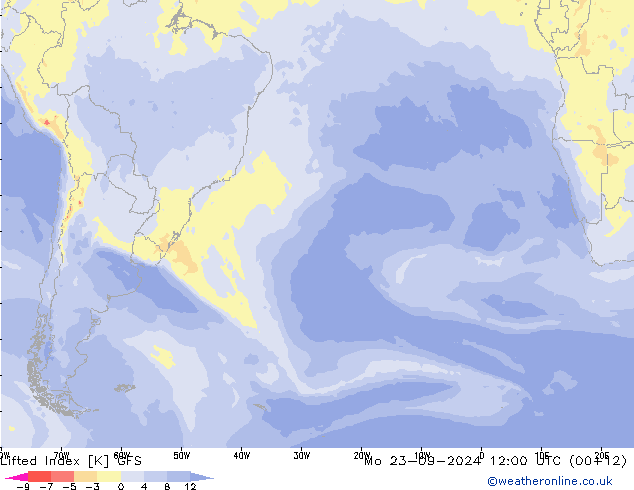 Yükseltgenmiş Indeks GFS Pzt 23.09.2024 12 UTC