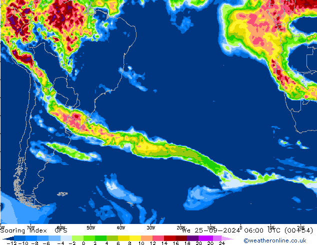 Soaring Index GFS mié 25.09.2024 06 UTC