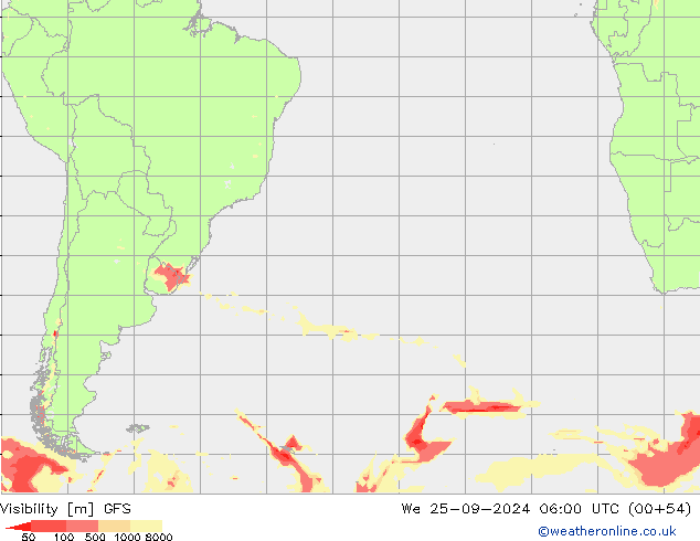 Visibility GFS We 25.09.2024 06 UTC