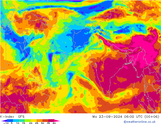 K-Index GFS lun 23.09.2024 06 UTC