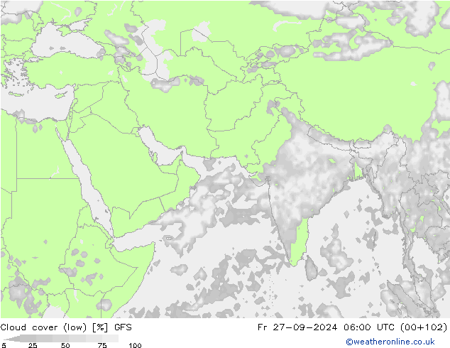 Wolken (tief) GFS Fr 27.09.2024 06 UTC