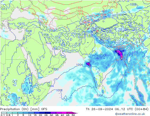 Z500/Yağmur (+YB)/Z850 GFS Per 26.09.2024 12 UTC