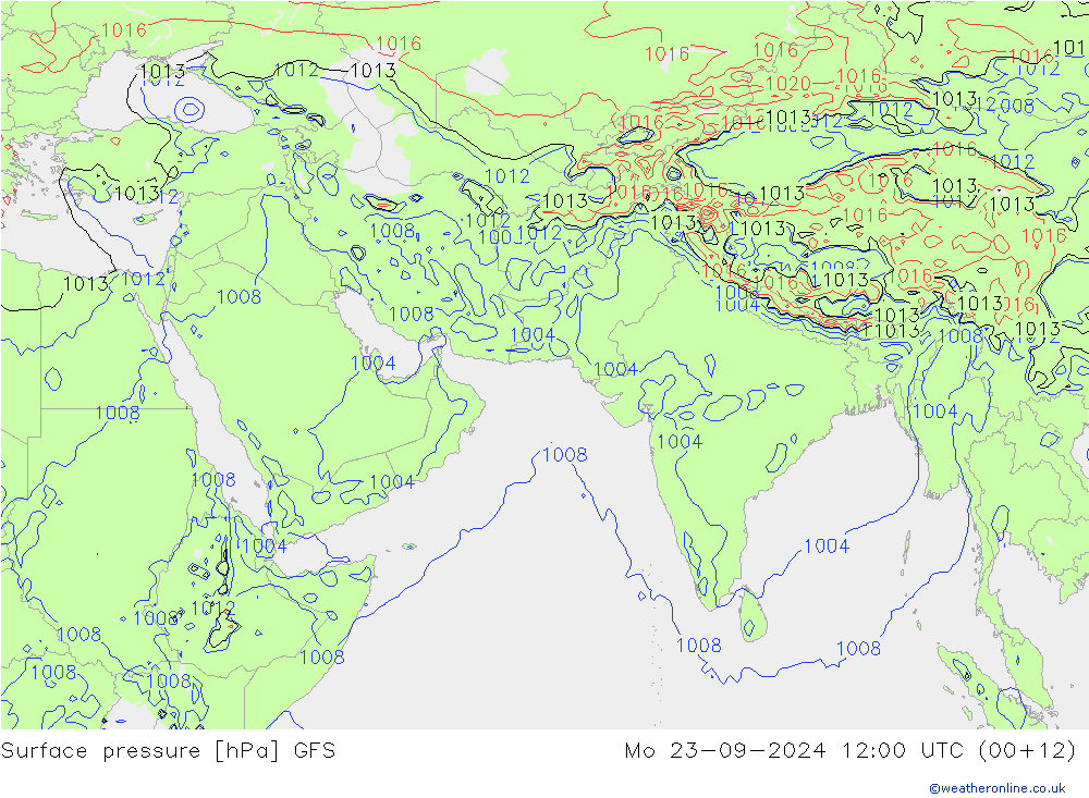 Surface pressure GFS September 2024