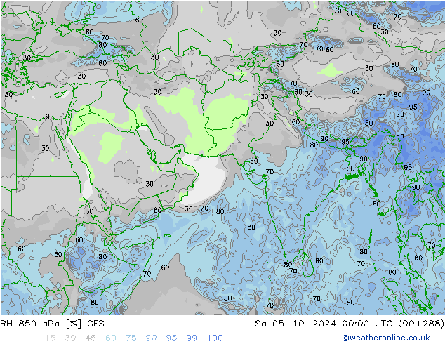 RH 850 hPa GFS Sa 05.10.2024 00 UTC