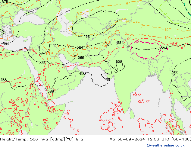 Z500/Rain (+SLP)/Z850 GFS Mo 30.09.2024 12 UTC