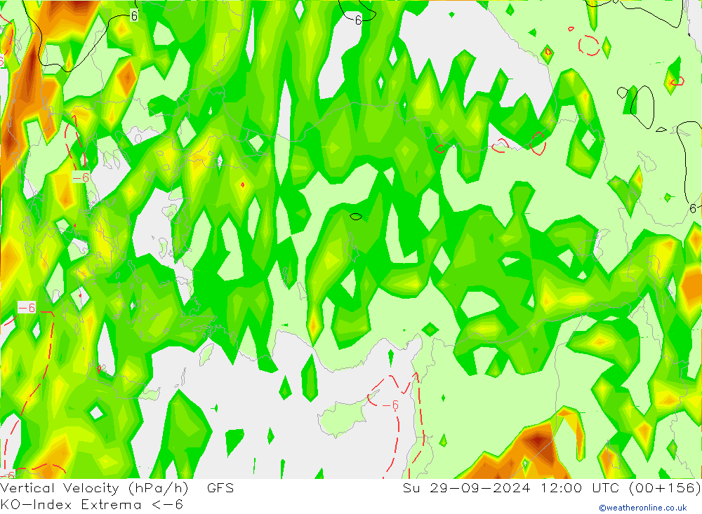 Convection-Index GFS Su 29.09.2024 12 UTC