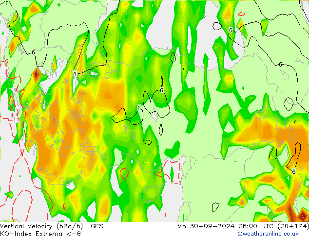 Convection-Index GFS Mo 30.09.2024 06 UTC