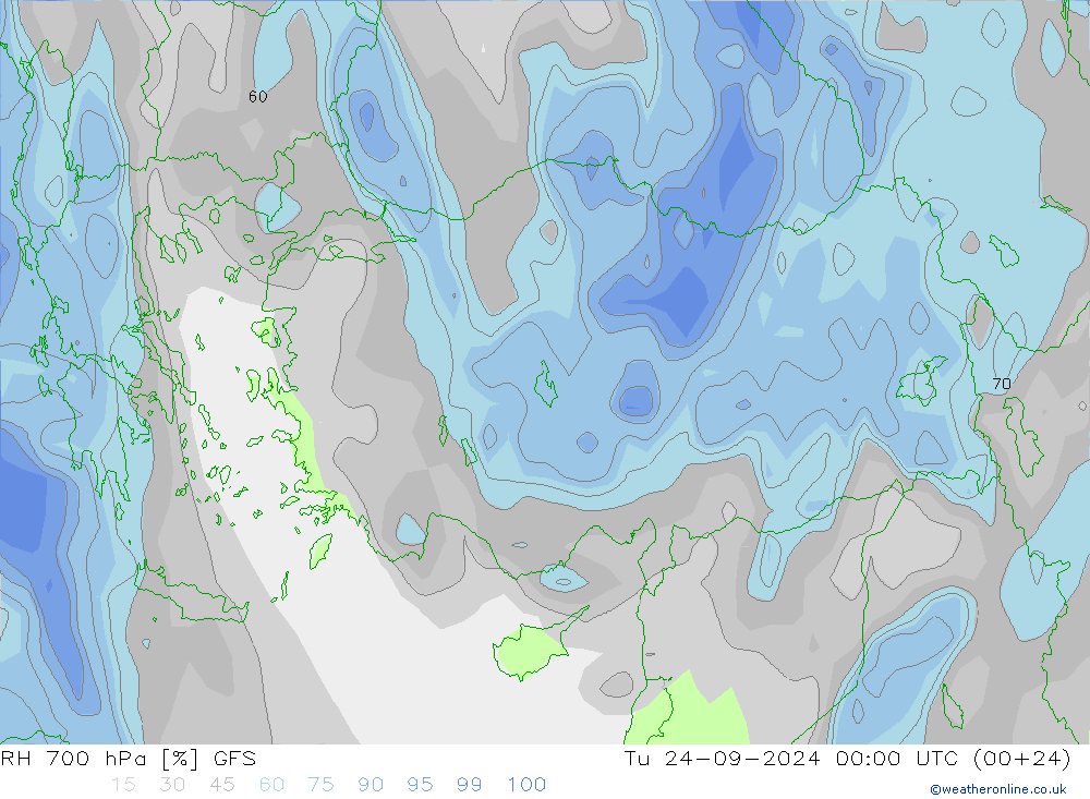 RH 700 hPa GFS Ter 24.09.2024 00 UTC