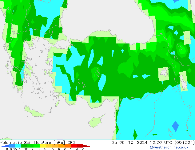 Volumetric Soil Moisture GFS nie. 06.10.2024 12 UTC