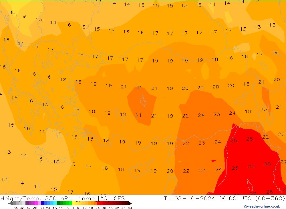 Z500/Rain (+SLP)/Z850 GFS  08.10.2024 00 UTC