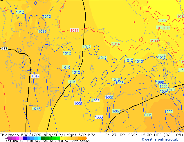 Thck 500-1000hPa GFS Fr 27.09.2024 12 UTC