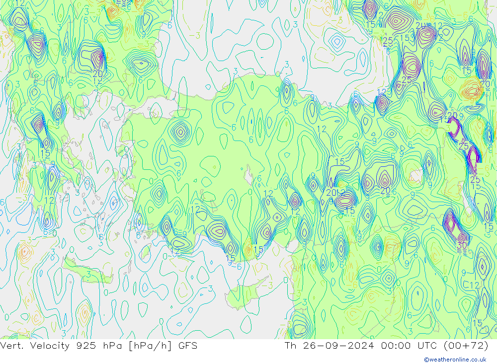 Vert. snelheid 925 hPa GFS do 26.09.2024 00 UTC