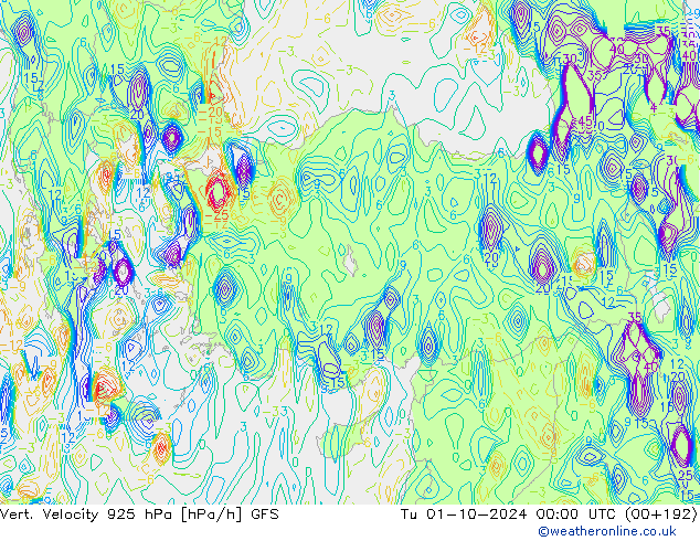 Vert. Velocity 925 hPa GFS  01.10.2024 00 UTC