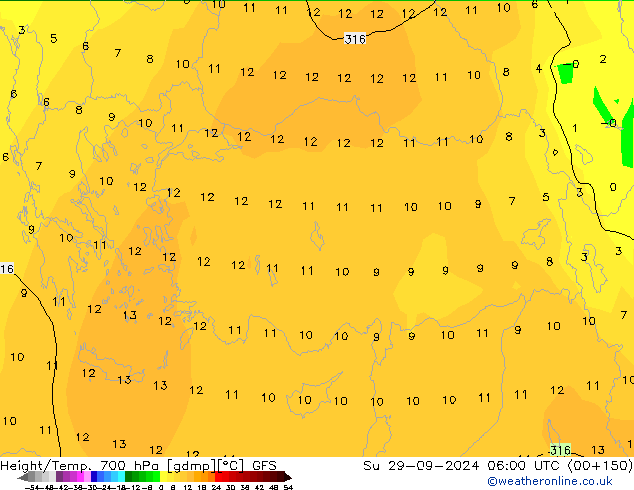 Height/Temp. 700 hPa GFS Su 29.09.2024 06 UTC