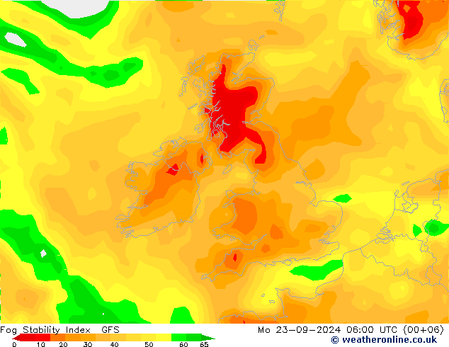 Fog Stability Index GFS lun 23.09.2024 06 UTC