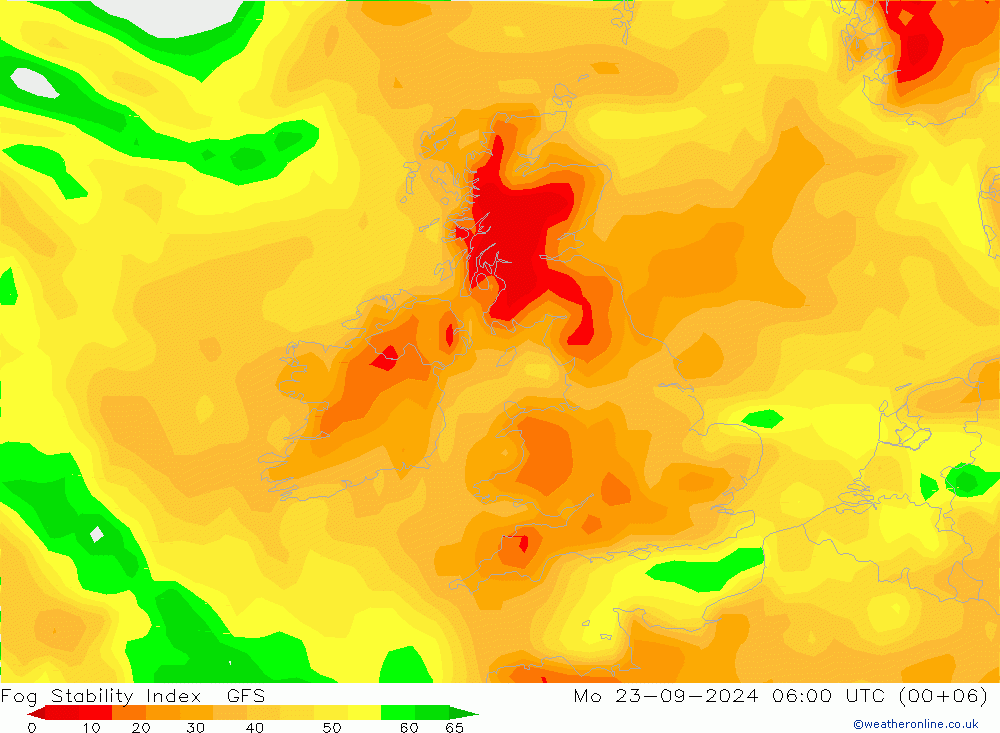 Fog Stability Index GFS Mo 23.09.2024 06 UTC