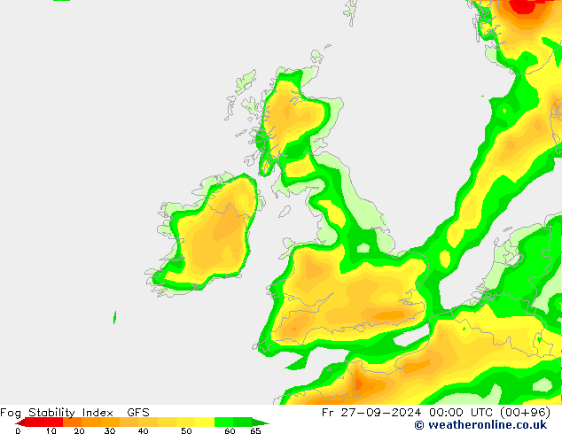 Fog Stability Index GFS Pá 27.09.2024 00 UTC