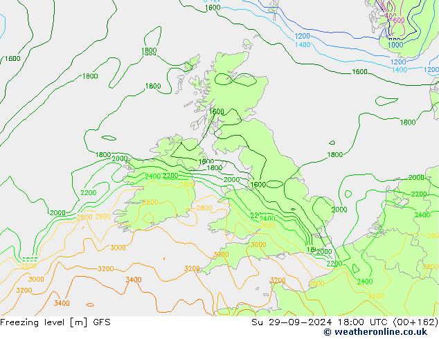 Freezing level GFS Su 29.09.2024 18 UTC