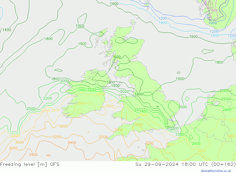 Freezing level GFS Su 29.09.2024 18 UTC