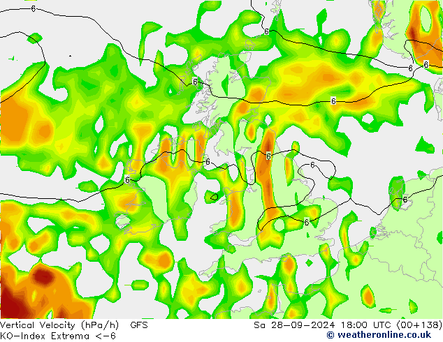 Convection-Index GFS  28.09.2024 18 UTC