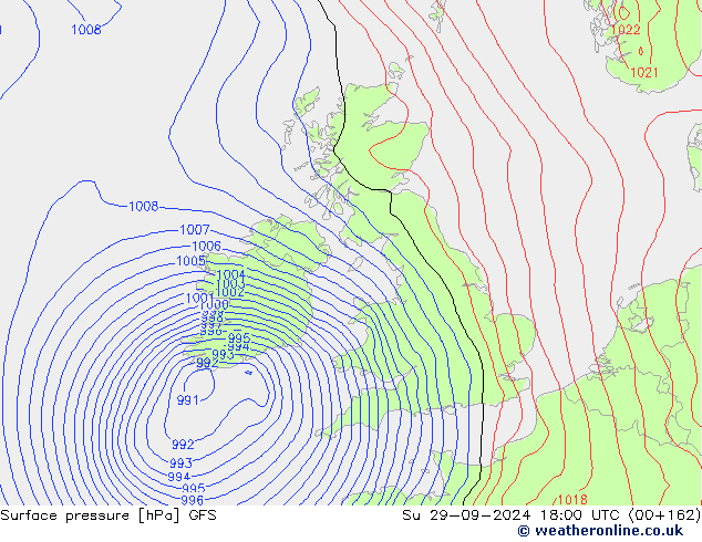 GFS: So 29.09.2024 18 UTC