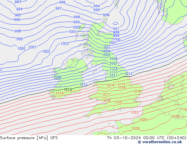 GFS: czw. 03.10.2024 00 UTC