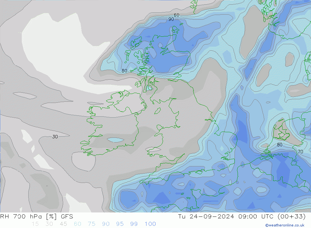 700 hPa Nispi Nem GFS Sa 24.09.2024 09 UTC