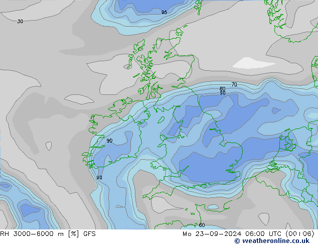 RH 3000-6000 m GFS Mo 23.09.2024 06 UTC