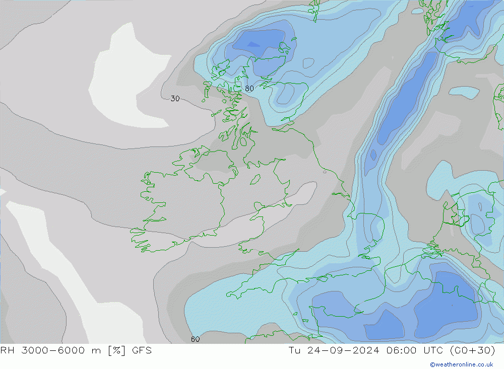 RV 3000-6000 m GFS di 24.09.2024 06 UTC