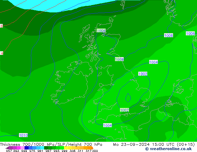 Thck 700-1000 hPa GFS Mo 23.09.2024 15 UTC