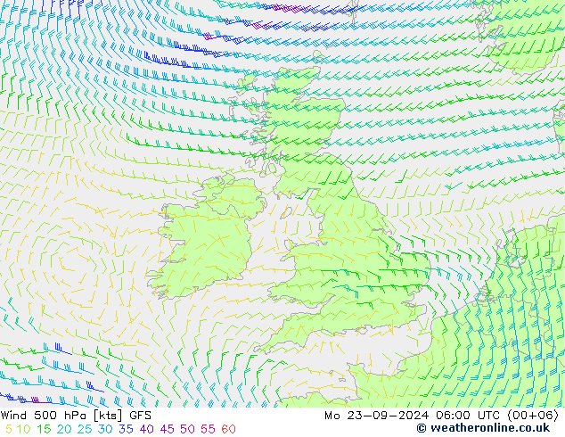 Wind 500 hPa GFS Mo 23.09.2024 06 UTC