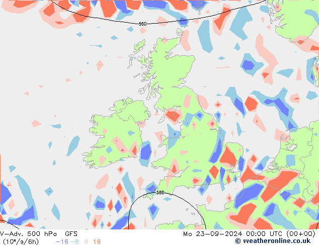 V-Adv. 500 hPa GFS Seg 23.09.2024 00 UTC