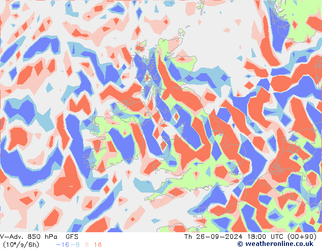 V-Adv. 850 hPa GFS Th 26.09.2024 18 UTC