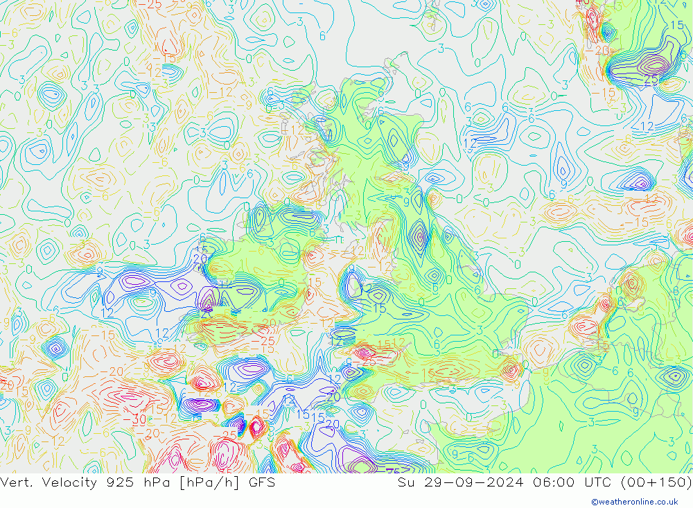 Vert. Velocity 925 hPa GFS dom 29.09.2024 06 UTC