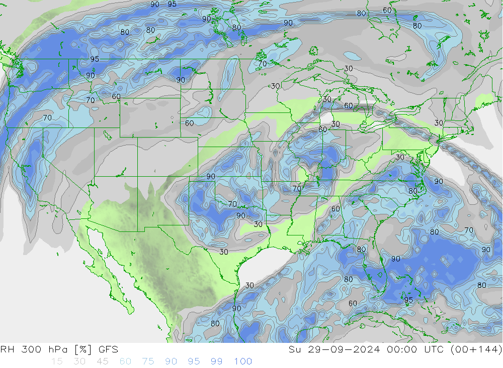 RH 300 hPa GFS Su 29.09.2024 00 UTC