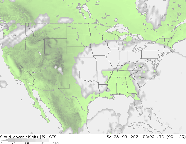 облака (средний) GFS сб 28.09.2024 00 UTC