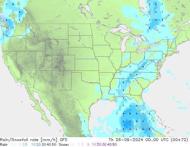 Regen/Sneeuwval GFS do 26.09.2024 00 UTC