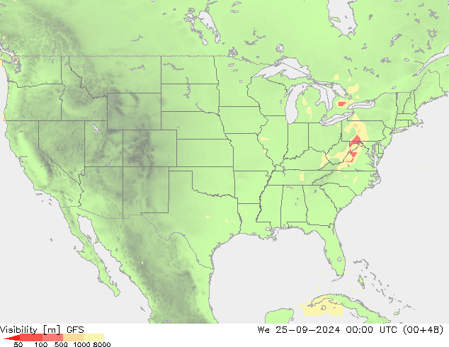 Visibilidad GFS mié 25.09.2024 00 UTC