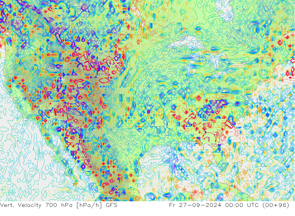 Vert. Velocity 700 hPa GFS Pá 27.09.2024 00 UTC