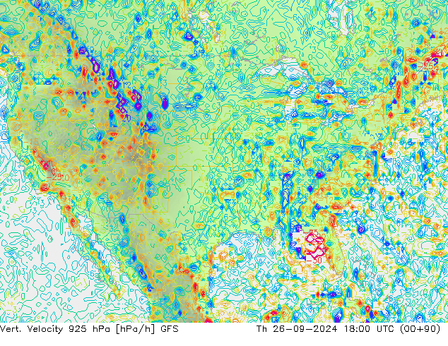 Vert. Velocity 925 hPa GFS gio 26.09.2024 18 UTC