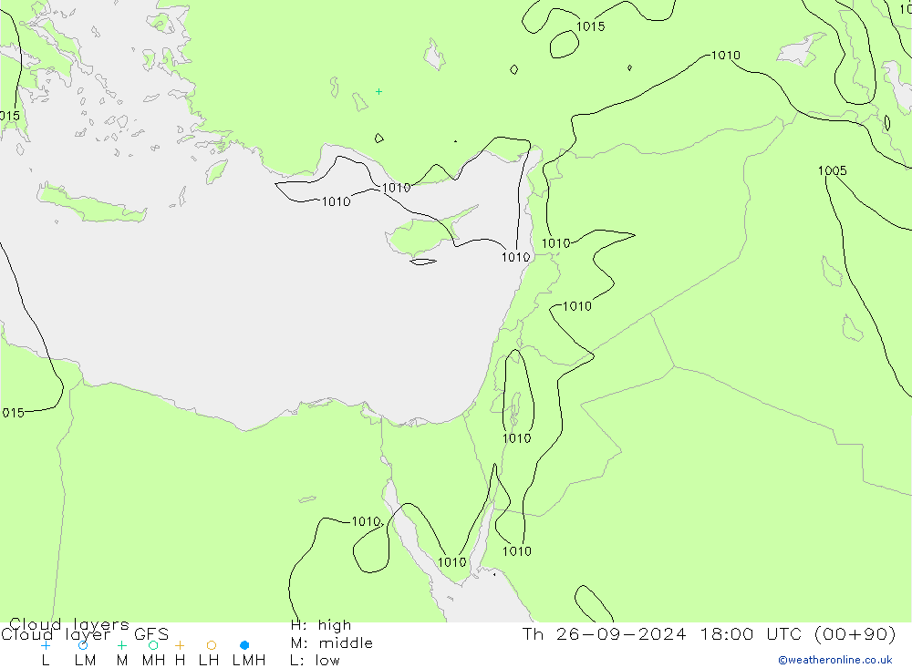 Cloud layer GFS  26.09.2024 18 UTC