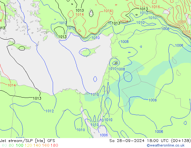 Jet stream/SLP GFS Sa 28.09.2024 18 UTC