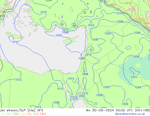 Jet Akımları/SLP GFS Pzt 30.09.2024 00 UTC