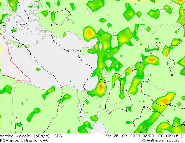 Convection-Index GFS We 25.09.2024 03 UTC