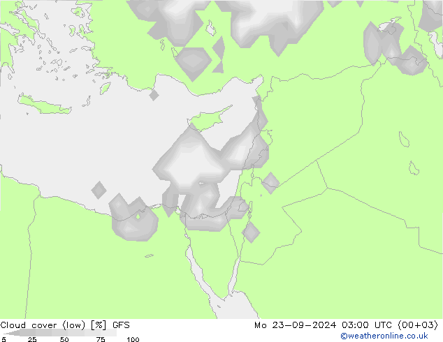 Bulutlar (düşük) GFS Pzt 23.09.2024 03 UTC