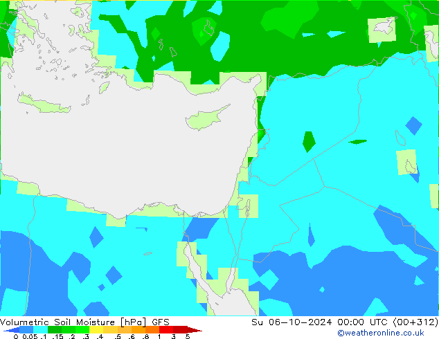 Volumetric Soil Moisture GFS Su 06.10.2024 00 UTC