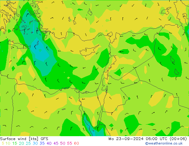 Vento 10 m GFS Seg 23.09.2024 06 UTC