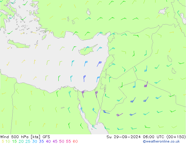 Wind 500 hPa GFS Su 29.09.2024 06 UTC