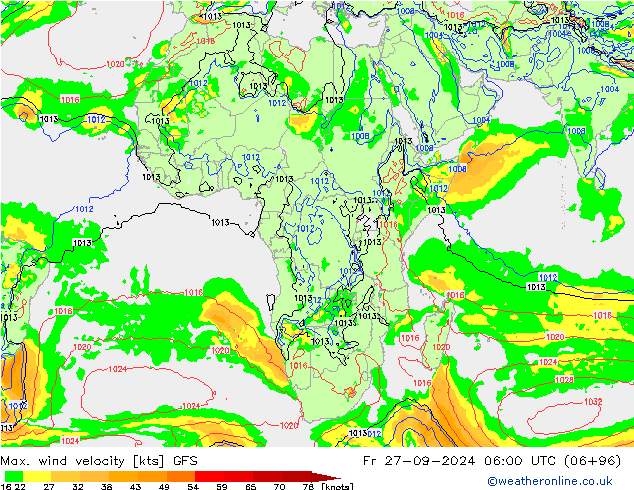 Max. wind velocity GFS Fr 27.09.2024 06 UTC